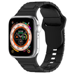 Square Buckle Armor Style Silicone Watch Band, For Apple Watch 7 41mm, For Apple Watch 7 45mm, For Apple Watch SE 40mm