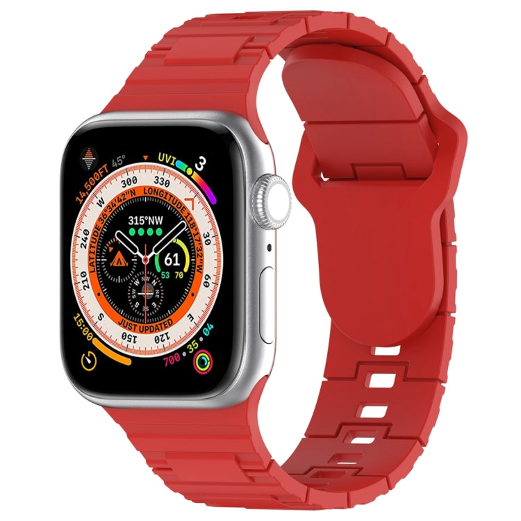 Square Buckle Armor Style Silicone Watch Band, For Apple Watch 7 41mm, For Apple Watch 7 45mm, For Apple Watch SE 40mm