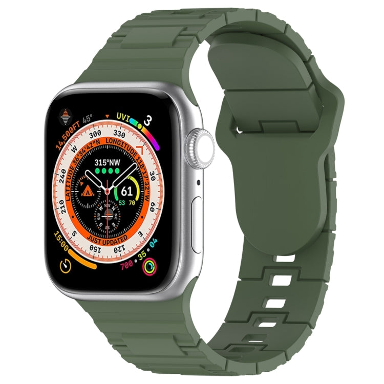 Square Buckle Armor Style Silicone Watch Band, For Apple Watch SE 44mm, For Apple Watch 6 40mm, For Apple Watch 6 44mm