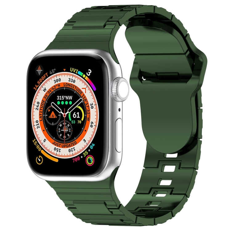 Square Buckle Armor Style Silicone Watch Band, For Apple Watch SE 44mm, For Apple Watch 6 40mm, For Apple Watch 6 44mm
