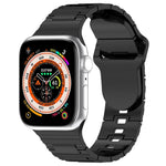 Square Buckle Armor Style Silicone Watch Band, For Apple Watch 42mm, For Apple Watch 38mm, For Apple Watch Ultra 2 49mm