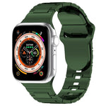 Square Buckle Armor Style Silicone Watch Band, For Apple Watch 9 45mm, For Apple Watch 9 41mm