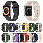 Square Buckle Armor Style Silicone Watch Band, For Apple Watch 7 41mm, For Apple Watch 7 45mm, For Apple Watch SE 40mm