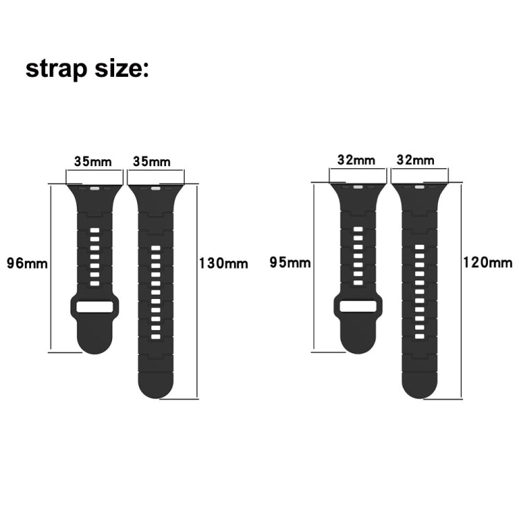 Square Buckle Armor Style Silicone Watch Band, For Apple Watch 7 41mm, For Apple Watch 7 45mm, For Apple Watch SE 40mm