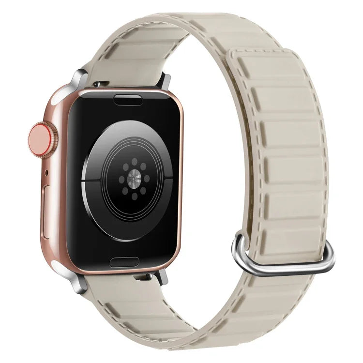 Reverse Buckle Magnetic Silicone Watch Band, For Apple Watch 38mm