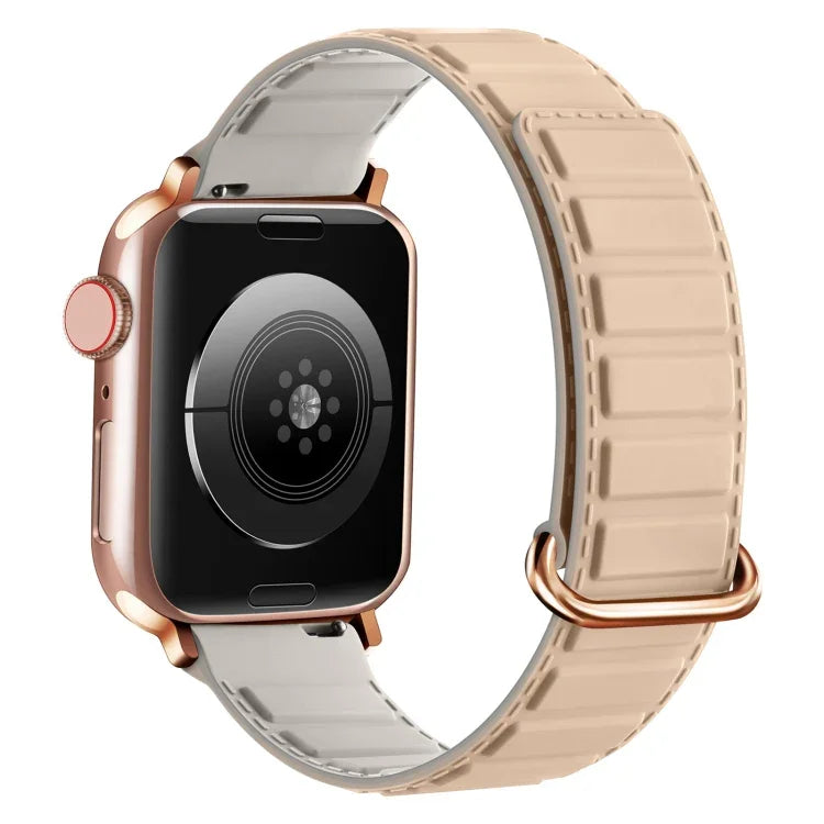 Reverse Buckle Magnetic Silicone Watch Band, For Apple Watch 38mm