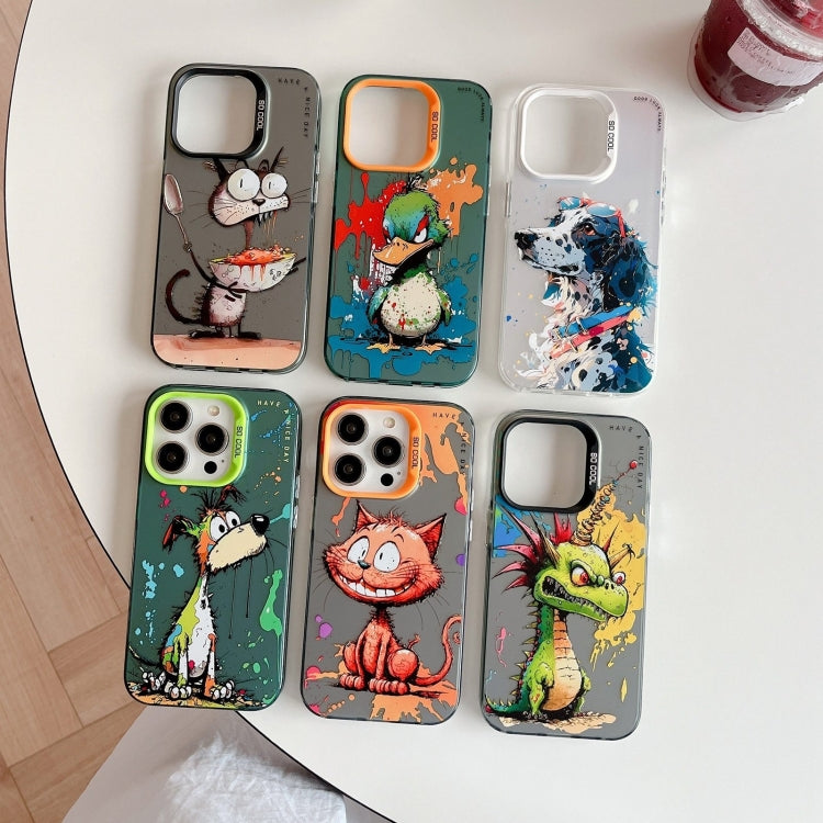 Animal Pattern Oil Painting Series PC + TPU Phone Case, For iPhone XR