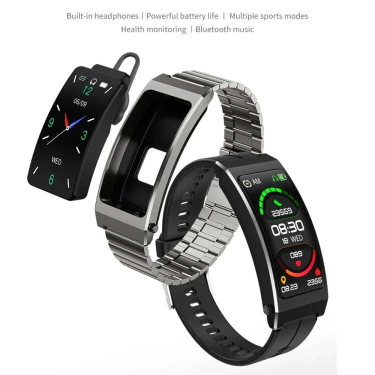 K13S 1.14 inch TFT Screen Leather Strap Smart Calling Bracelet Supports Sleep Management/Blood Oxygen Monitoring, Leather Strap