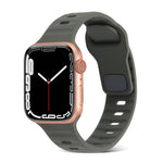Square Buckle Stripes Silicone Watch Band, For Apple Watch Ultra 2 49mm, For Apple Watch Series 9 45mm