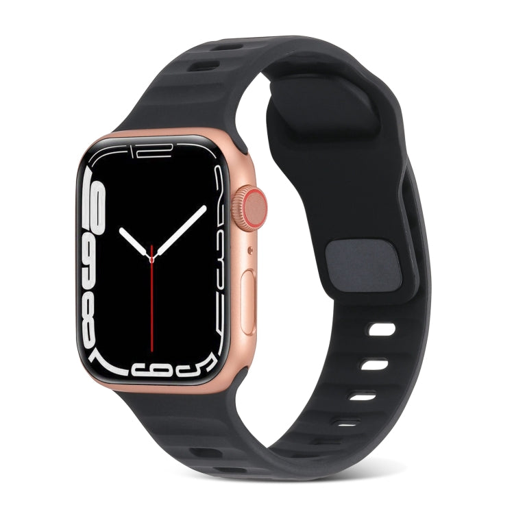 Square Buckle Stripes Silicone Watch Band, For Apple Watch SE 2023 44mm, For Apple Watch SE 2023 40mm