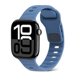 Square Buckle Stripes Silicone Watch Band, For Apple Watch Series 10 46mm, For Apple Watch Series 10 42mm