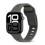 Square Buckle Stripes Silicone Watch Band, For Apple Watch Series 10 46mm, For Apple Watch Series 10 42mm