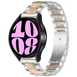 Three Bead Resin Metal Watch Band, For Samsung Galaxy Watch 6 / 6 Classic