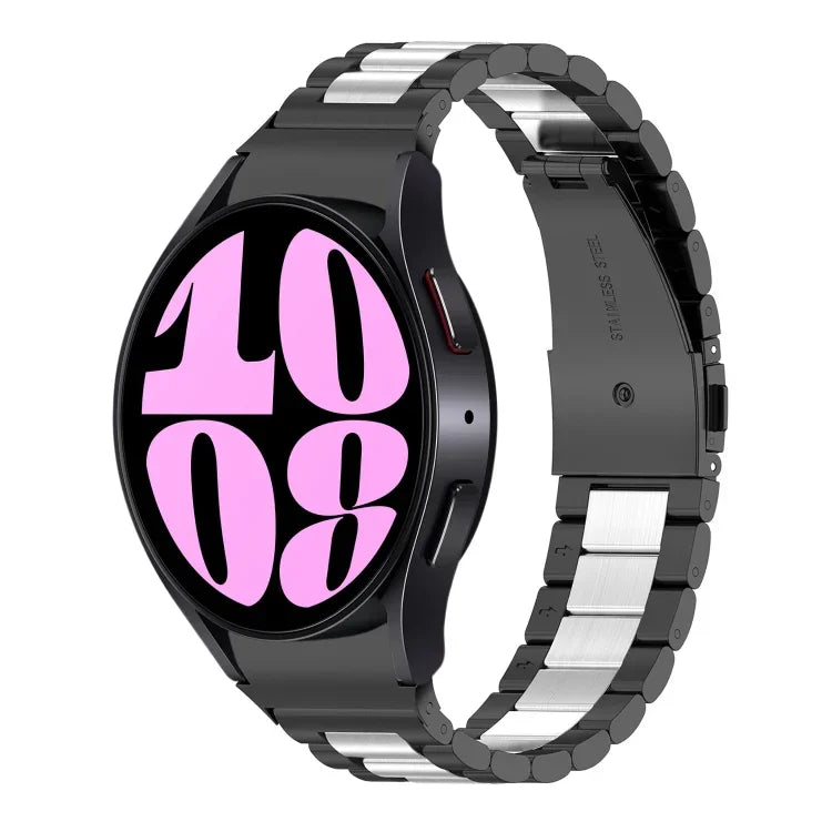 Three Bead Stainless Steel Watch Band, For Samsung Galaxy Watch 6 / 6 Classic