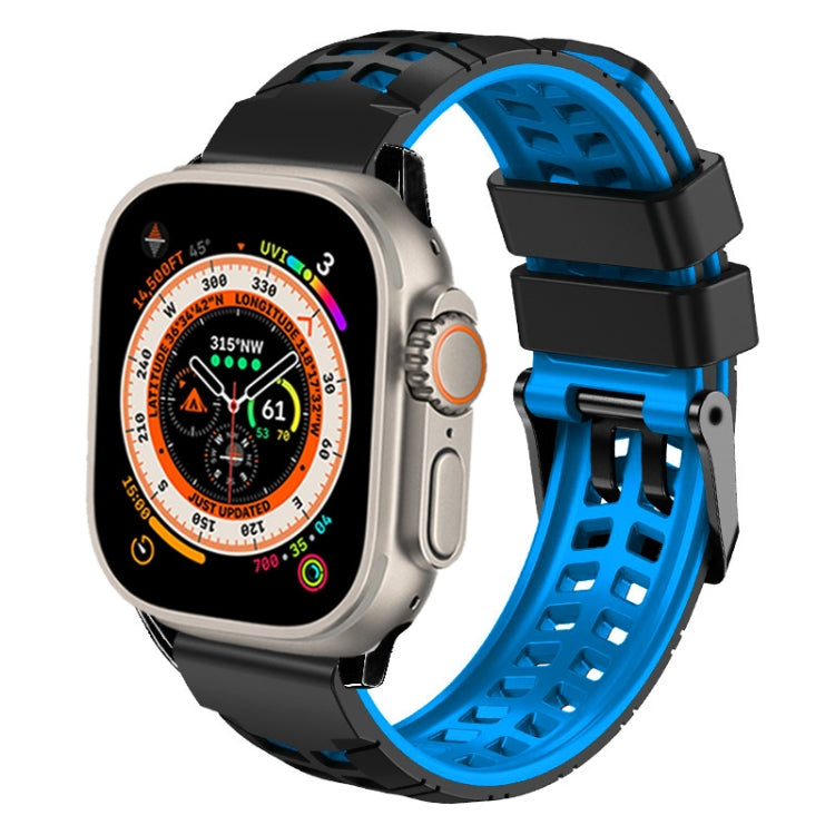 Twill Dual-row Buckle Silicone Watch Band, For Apple Watch Ultra 49mm, For Apple Watch SE 2023 44mm, For Apple Watch SE 2023 40mm, For Apple Watch Ultra 2 49mm, For Apple Watch Series 9 45mm