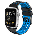 Twill Dual-row Buckle Silicone Watch Band, For Apple Watch SE 2022 40mm, For Apple Watch SE 2022 44mm, For Apple Watch Series 9 41mm, For Apple Watch Series 8 41mm, For Apple Watch Series 8 45mm