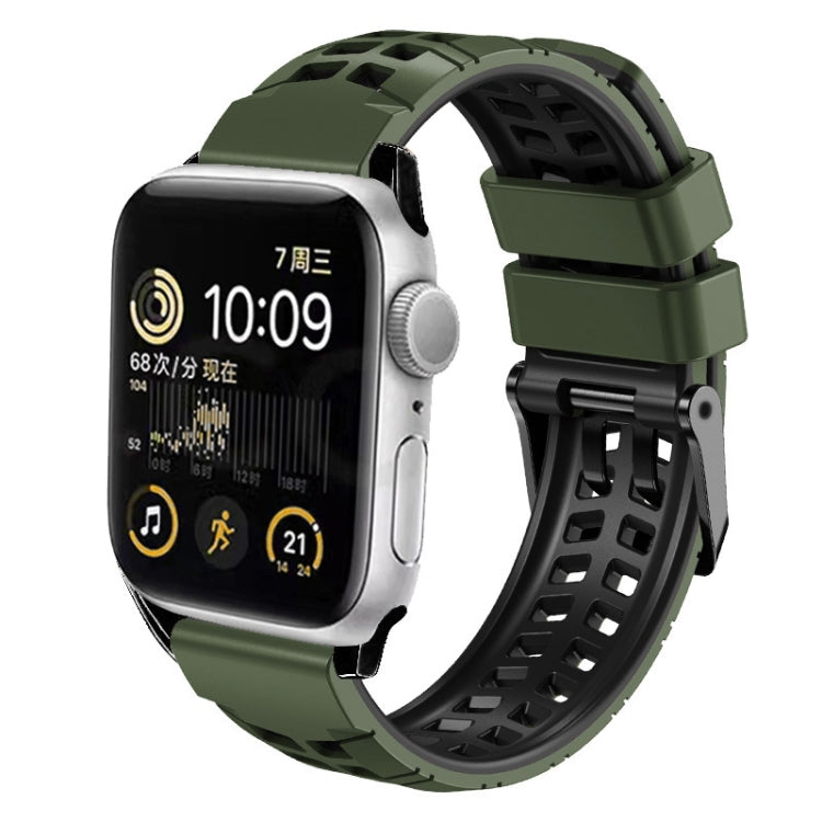 Twill Dual-row Buckle Silicone Watch Band, For Apple Watch SE 40mm, For Apple Watch SE 44mm, For Apple Watch Series 7 41mm, For Apple Watch Series 7 45mm, For Apple Watch Series 6 40mm