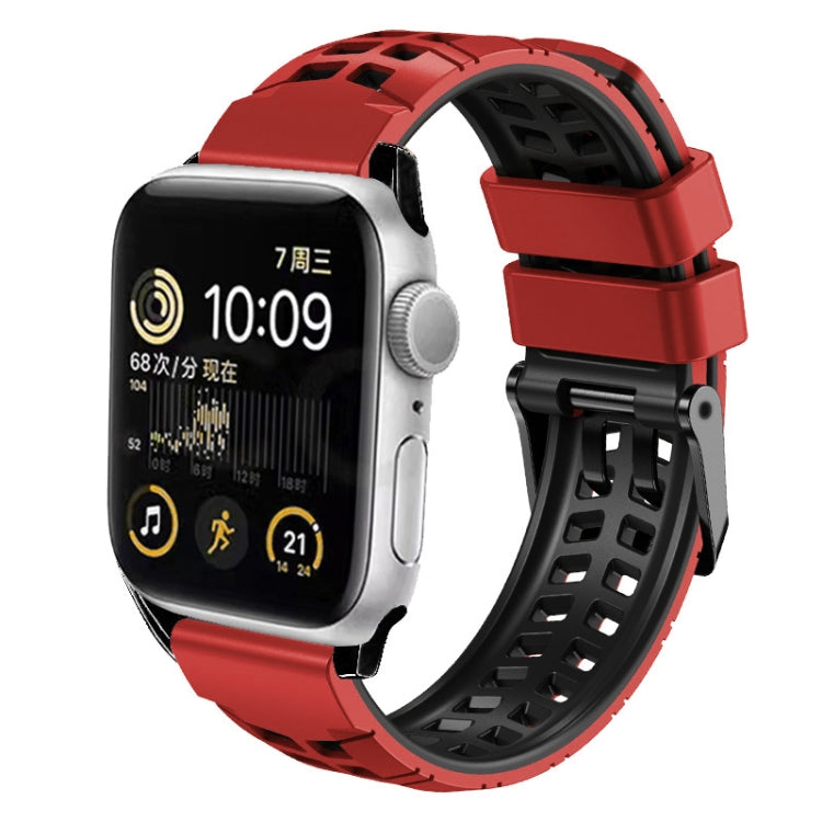 Twill Dual-row Buckle Silicone Watch Band, For Apple Watch SE 40mm, For Apple Watch SE 44mm, For Apple Watch Series 7 41mm, For Apple Watch Series 7 45mm, For Apple Watch Series 6 40mm