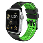 Twill Dual-row Buckle Silicone Watch Band, For Apple Watch Series 6 44mm, For Apple Watch Series 5 44mm, For Apple Watch Series 5 40mm, For Apple Watch Series 4 44mm, For Apple Watch 42mm