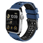 Twill Dual-row Buckle Silicone Watch Band, For Apple Watch Series 6 44mm, For Apple Watch Series 5 44mm, For Apple Watch Series 5 40mm, For Apple Watch Series 4 44mm, For Apple Watch 42mm