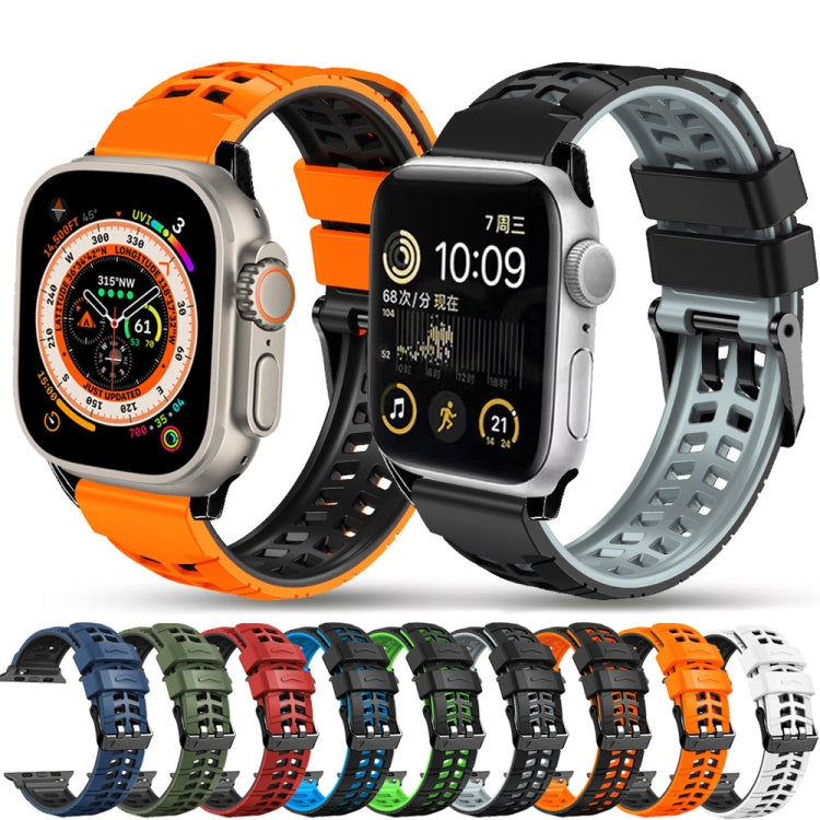 Twill Dual-row Buckle Silicone Watch Band, For Apple Watch Ultra 49mm, For Apple Watch SE 2023 44mm, For Apple Watch SE 2023 40mm, For Apple Watch Ultra 2 49mm, For Apple Watch Series 9 45mm