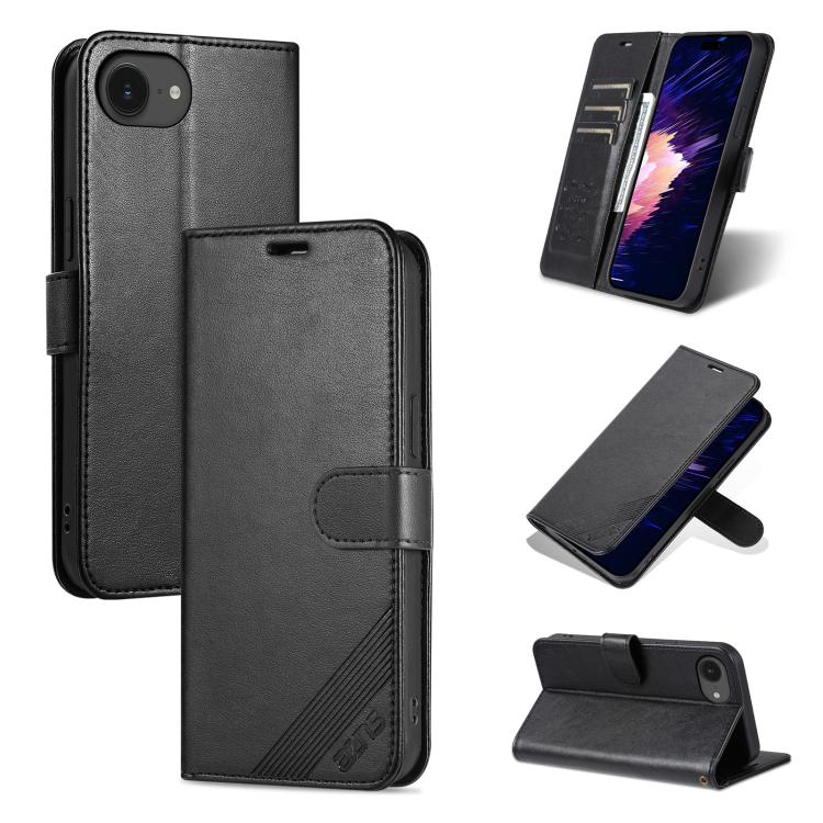 AZNS Sheepskin Texture Flip Leather Phone Case, For iPhone 17e / 16e, For iPhone 17 Pro Max, For iPhone 17 Pro, For iPhone 17, For iPhone Air, For iPhone 16 Pro Max, For iPhone 16 Pro, For iPhone 15 Pro Max, For iPhone 15 Pro, For iPhone 15 Plus       ...