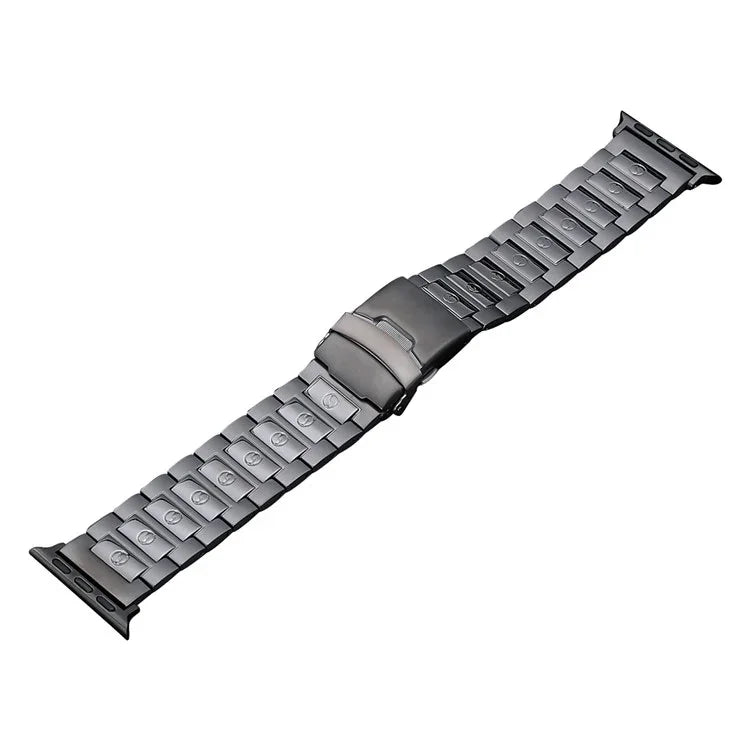 Safety Buckle Titanium Steel Watch Band, For Apple Watch Series 5 44mm, For Apple Watch Series 5 40mm, For Apple Watch Series 4 44mm, For Apple Watch 42mm, For Apple Watch Series 4 40mm, For Apple Watch 38mm, For Apple Watch Series 3 38mm              ...