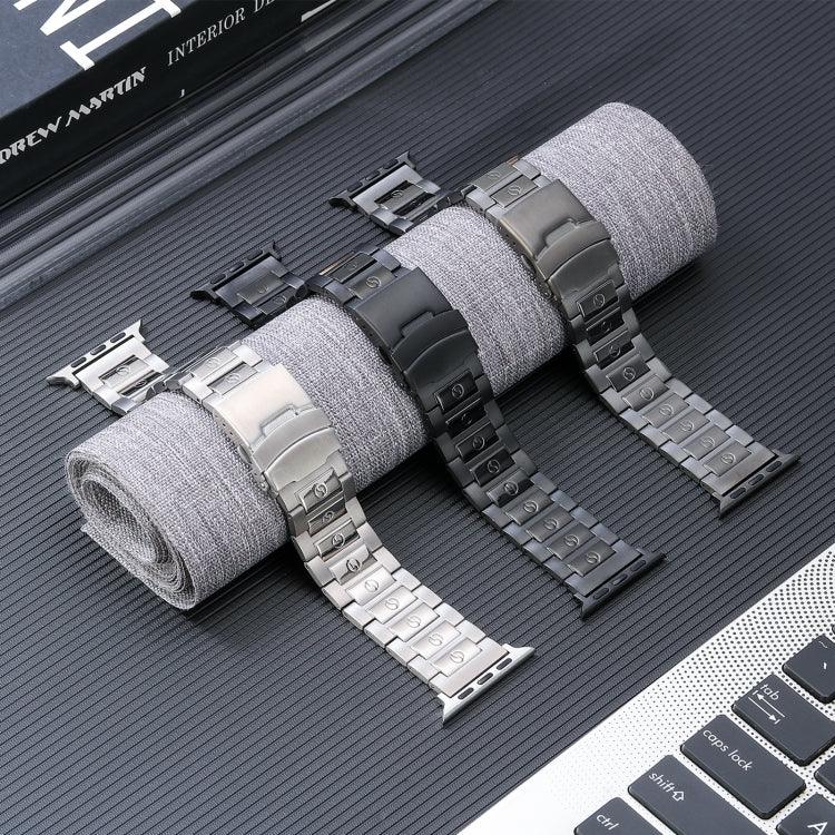 Safety Buckle Titanium Steel Watch Band, For Apple Watch Series 5 44mm, For Apple Watch Series 5 40mm, For Apple Watch Series 4 44mm, For Apple Watch 42mm, For Apple Watch Series 4 40mm, For Apple Watch 38mm, For Apple Watch Series 3 38mm              ...