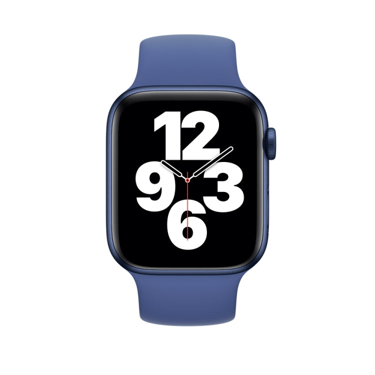 For Apple Watch Series 8&7 41mm / SE 2&6&SE&5&4 40mm / 3&2&1 38mm Solid Color Elastic Silicone Watch Band, Size:L 156mm, Size:L 156mm