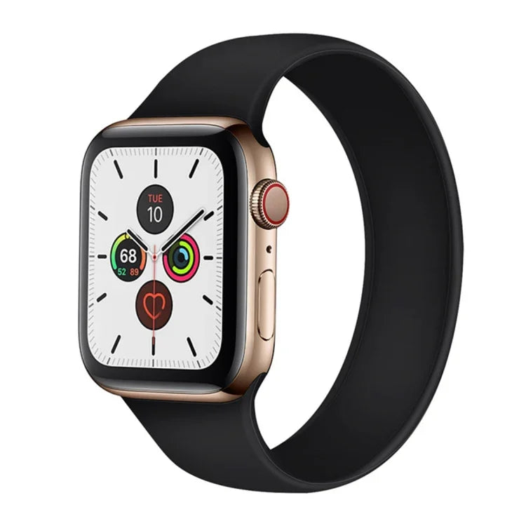 For Apple Watch Series 5 & 4 44mm / 3 & 2 & 1 42mm Solid Color Elastic Silicone Replacement Wrist Strap Watchband, Size:S 130mm, S 130mm, Size:M 143mm, M 143mm, Size:L 156mm, L 156mm