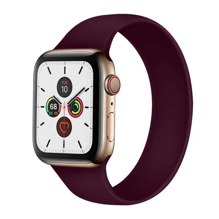 For Apple Watch Series 5 & 4 44mm / 3 & 2 & 1 42mm Solid Color Elastic Silicone Replacement Wrist Strap Watchband, Size:S 130mm, S 130mm, Size:M 143mm, M 143mm, Size:L 156mm, L 156mm