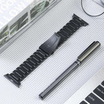 Five Beads Titanium Steel Watch Band, For Apple Watch Series 6 44mm, For Apple Watch Series 5 44mm, For Apple Watch Series 5 40mm, For Apple Watch Series 4 44mm, For Apple Watch 42mm, For Apple Watch Series 3 38mm, For Apple Watch 38mm                 ...
