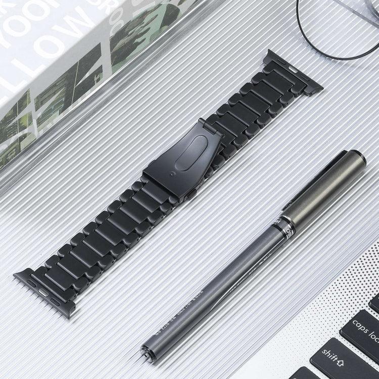 Five Beads Titanium Steel Watch Band, For Apple Watch Series 6 44mm, For Apple Watch Series 5 44mm, For Apple Watch Series 5 40mm, For Apple Watch Series 4 44mm, For Apple Watch 42mm, For Apple Watch Series 3 38mm, For Apple Watch 38mm                 ...