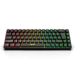 HXSJ V200 Wired RGB Backlit Mechanical Keyboard 68 Key Caps, Cable Length: 1.7m, V200 Black, V200 White