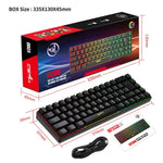 HXSJ V200 Wired RGB Backlit Mechanical Keyboard 68 Key Caps, Cable Length: 1.7m, V200 Black, V200 White