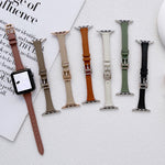 T-shaped Slim Genuine Leather Watch Band, For Apple Watch Series 7 41mm, For Apple Watch Series 7 45mm, For Apple Watch SE 40mm, For Apple Watch SE 44mm, For Apple Watch Series 6 40mm, For Apple Watch Series 6 44mm