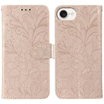 Lace Flower Embossing Flip Leather Phone Case, For iPhone 17e / 16e, For iPhone 17 Pro Max, For iPhone 17 Pro, For iPhone 17, For iPhone Air, For iPhone 16 Pro Max, For iPhone 16 Pro, For iPhone 16 Plus