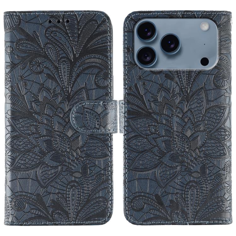Lace Flower Embossing Flip Leather Phone Case, For iPhone 17e / 16e, For iPhone 17 Pro Max, For iPhone 17 Pro, For iPhone 17, For iPhone Air, For iPhone 16 Pro Max, For iPhone 16 Pro, For iPhone 16 Plus