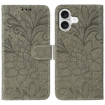 Lace Flower Embossing Flip Leather Phone Case, For iPhone 17e / 16e, For iPhone 17 Pro Max, For iPhone 17 Pro, For iPhone 17, For iPhone Air, For iPhone 16 Pro Max, For iPhone 16 Pro, For iPhone 16 Plus