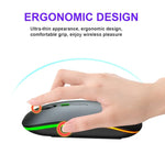 HXSJ M40 2.4GHZ 800,1200,1600dpi Third Gear Adjustment Colorful Wireless Mouse USB Rechargeable