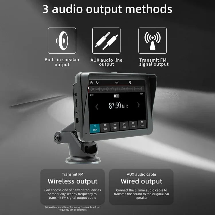 B5570 SunShade Style Car MP5 Player 7 inch Wireless CarPlay, Support Mobile Phone Interconnection, B5570