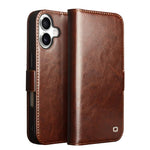 QIALINO Classic 103 Buckle Genuine Leather Phone Case, For iPhone 17e / 16e, For iPhone 17 Pro Max, For iPhone 17 Pro, For iPhone 17, For iPhone Air, For iPhone 15 Pro Max, For iPhone 15 Plus