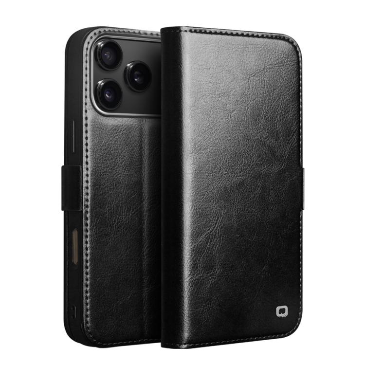 QIALINO Classic 103 Buckle Genuine Leather Phone Case, For iPhone 17e / 16e, For iPhone 17 Pro Max, For iPhone 17 Pro, For iPhone 17, For iPhone Air, For iPhone 15 Pro Max, For iPhone 15 Plus