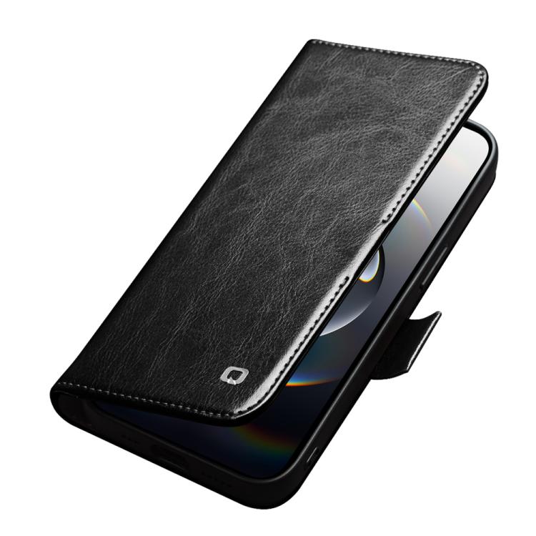 QIALINO Classic 103 Buckle Genuine Leather Phone Case, For iPhone 17e / 16e, For iPhone 17 Pro Max, For iPhone 17 Pro, For iPhone 17, For iPhone Air, For iPhone 15 Pro Max, For iPhone 15 Plus