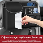 3087 Napa Texture Leather Car Seat Back Storage Bag, 3087 (Red), 3087 (Grey), 3087 (Brown)