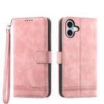 Dierfeng Dream Line TPU Hybrid PU Leather Phone Case, For iPhone 17 Pro Max, For iPhone 17 Pro, For iPhone 17, For iPhone Air, For iPhone 16e, For iPhone 16 Pro Max, For iPhone 16 Pro, For iPhone 16 Plus