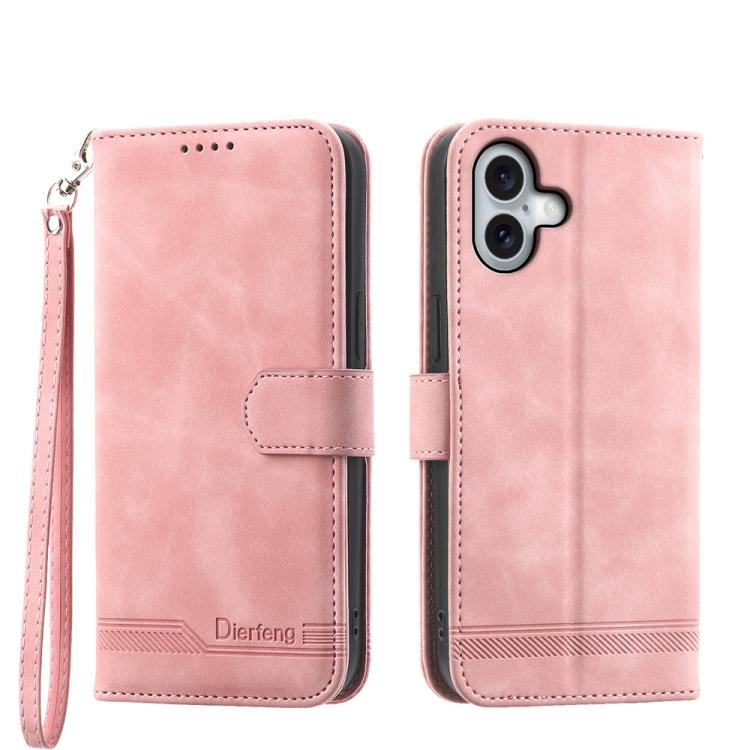 Dierfeng Dream Line TPU Hybrid PU Leather Phone Case, For iPhone 17 Pro Max, For iPhone 17 Pro, For iPhone 17, For iPhone Air, For iPhone 16e, For iPhone 16 Pro Max, For iPhone 16 Pro, For iPhone 16 Plus