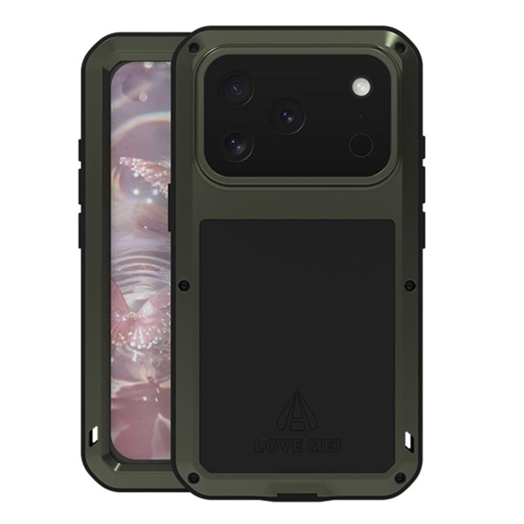 LOVE MEI Metal Shockproof Life Waterproof Dustproof Phone Case, For iPhone 17 Pro Max, For iPhone 17 Pro, For iPhone 17, For iPhone 16 Pro Max, For iPhone 16 Pro, For iPhone 16, For iPhone 15 Pro Max, For iPhone 15 Pro