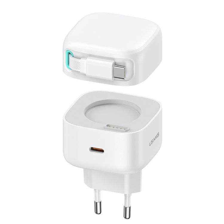 USAMS US-CC202 SMF Series PD35W Dual Type-C Port GaN Fast Charger, EU Plug