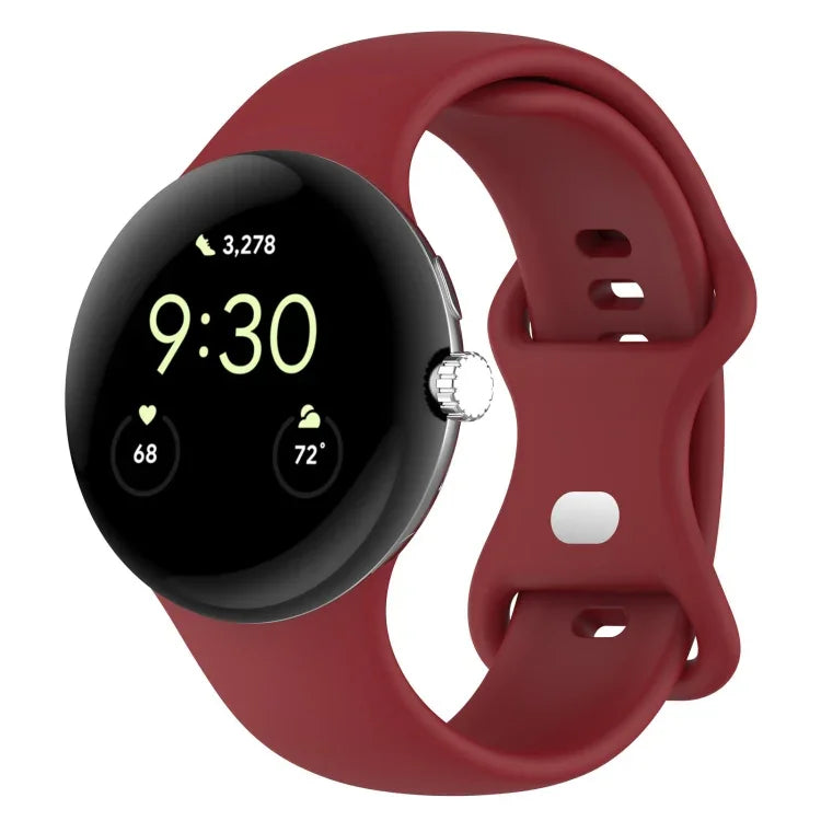 For Google Pixel Watch 4 / 3 / 2 / 1 41mm Solid Color Silicone Watch Band, S Size, L Size